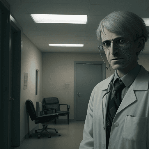 AI generated: schizophrenic and psychiatrist in mental hospital,4k,ulra hd 