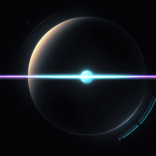 AI generated: minimalistic, planet, cyberpunk, space, galactic, website background usage, slightly blurred
