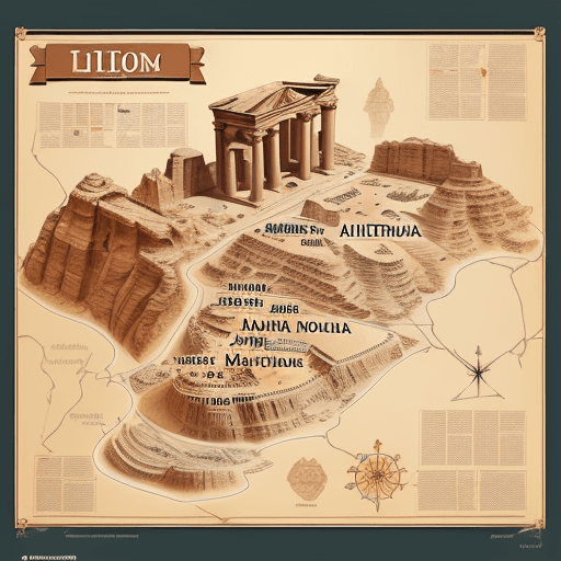 AI generated: Accurate tourist map of the city of Petra in Jordan, highly detailed, infographic, Age of Discovery ...