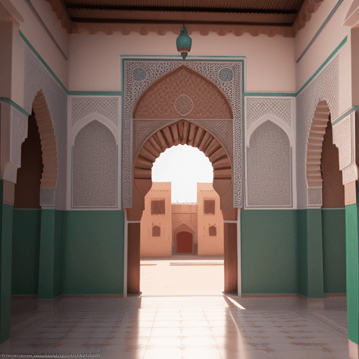 AI generated: stade in morocco with moroccan mode and with high resolution and more details and 8k artwork . octan...