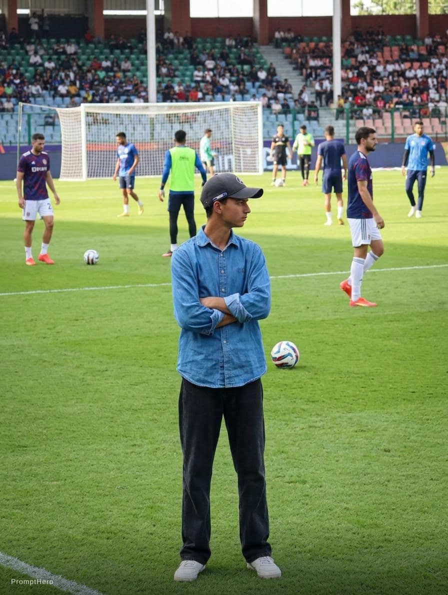 AI generated: In football ground 