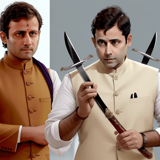 AI generated: narendra modi and yogiji killed
 rahul gandhi with sharp swords