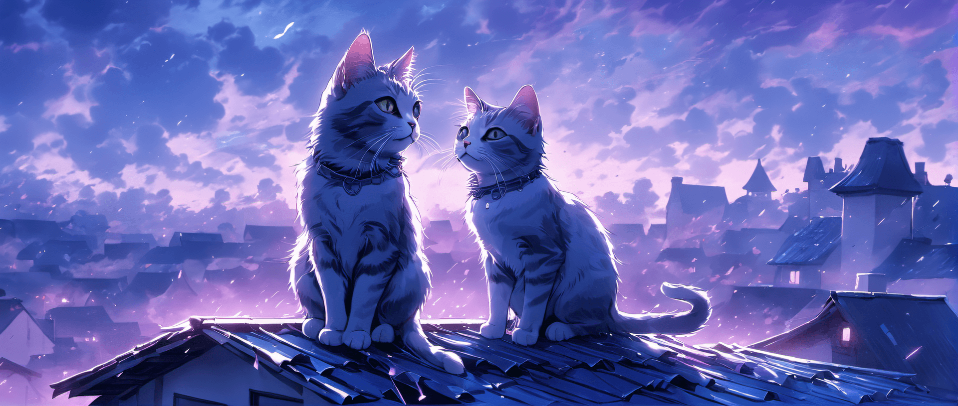 AI generated: <lora:DFunk_SDXL:1.0>, Masterpiece, Stunning, Best quality, A Cat on a roof, light particle, pixiv, ...