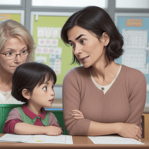 AI generated: Depict an earnest kindergarten teacher, easily identifiable by her warm demeanor and gentle smile, e...