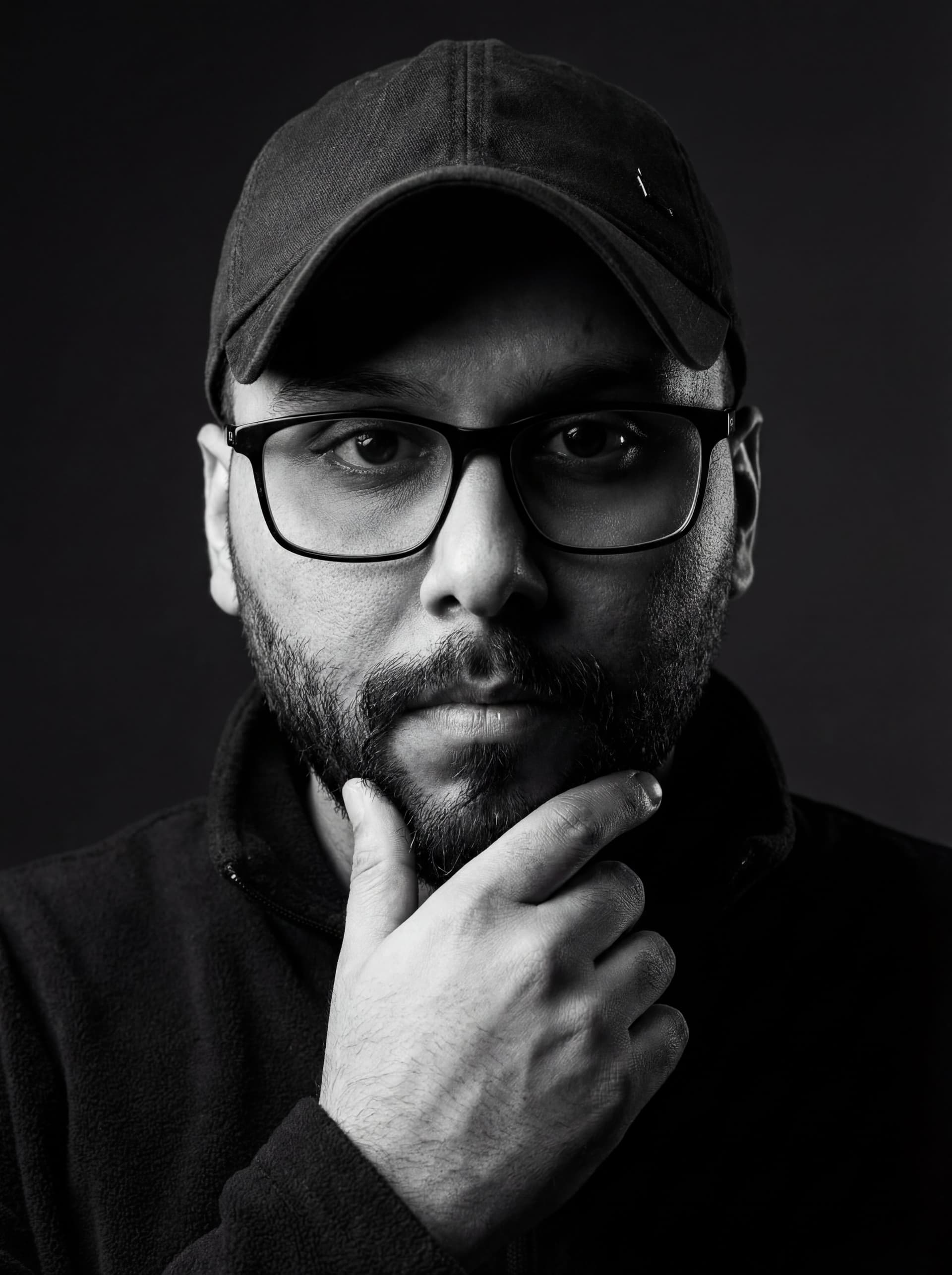 AI generated: HYPER-REALISTIC MINIMALIST BLACK-AND-WHITE VERTICAL PORTRAIT (9:16) OF A MAN (BASED ON THE UPLOADED ...