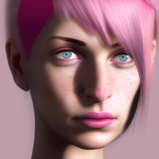 AI generated: women, close up, side portrait, the ear is good to see ansd in the center of picture, asymmetrical b...
