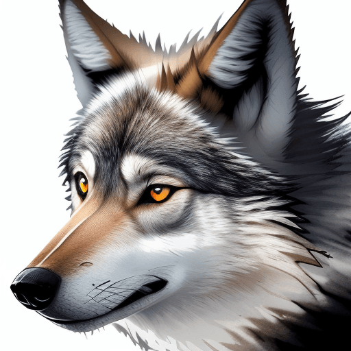 AI generated: The Head of a Wolf on a White Background with Double Exposure. Retro ...