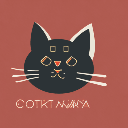 AI generated: flat minimal logo, vector illustrator, graphic of an cat cooking data