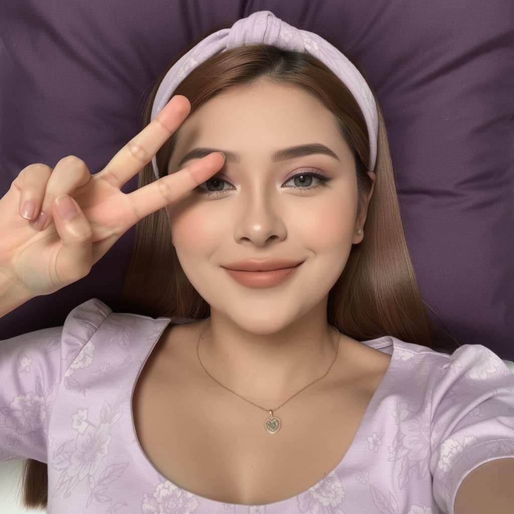 AI generated: @Malikaa:Buatlah sebuah potret selfie seorang wanita muda (dengan wajah menyerupai objek foto yang d...