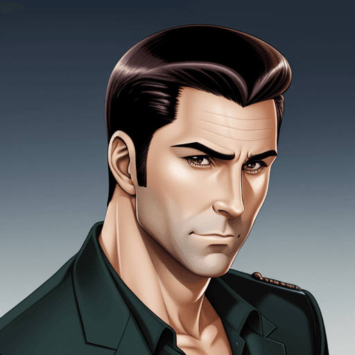 AI generated: Portrait of Sterling Archer as anime character