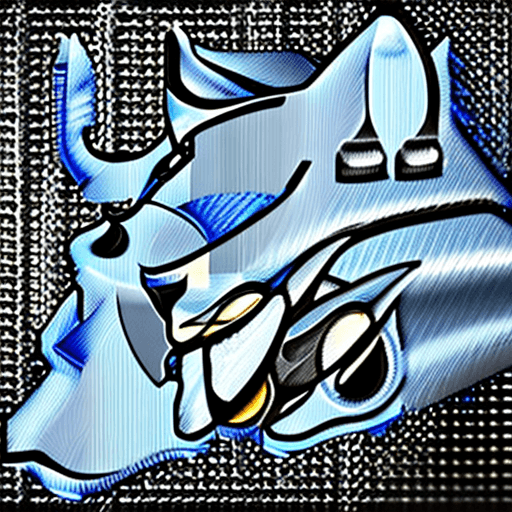 AI generated: realistic drawing , panther, half face, black and blue , logo , clothing brand