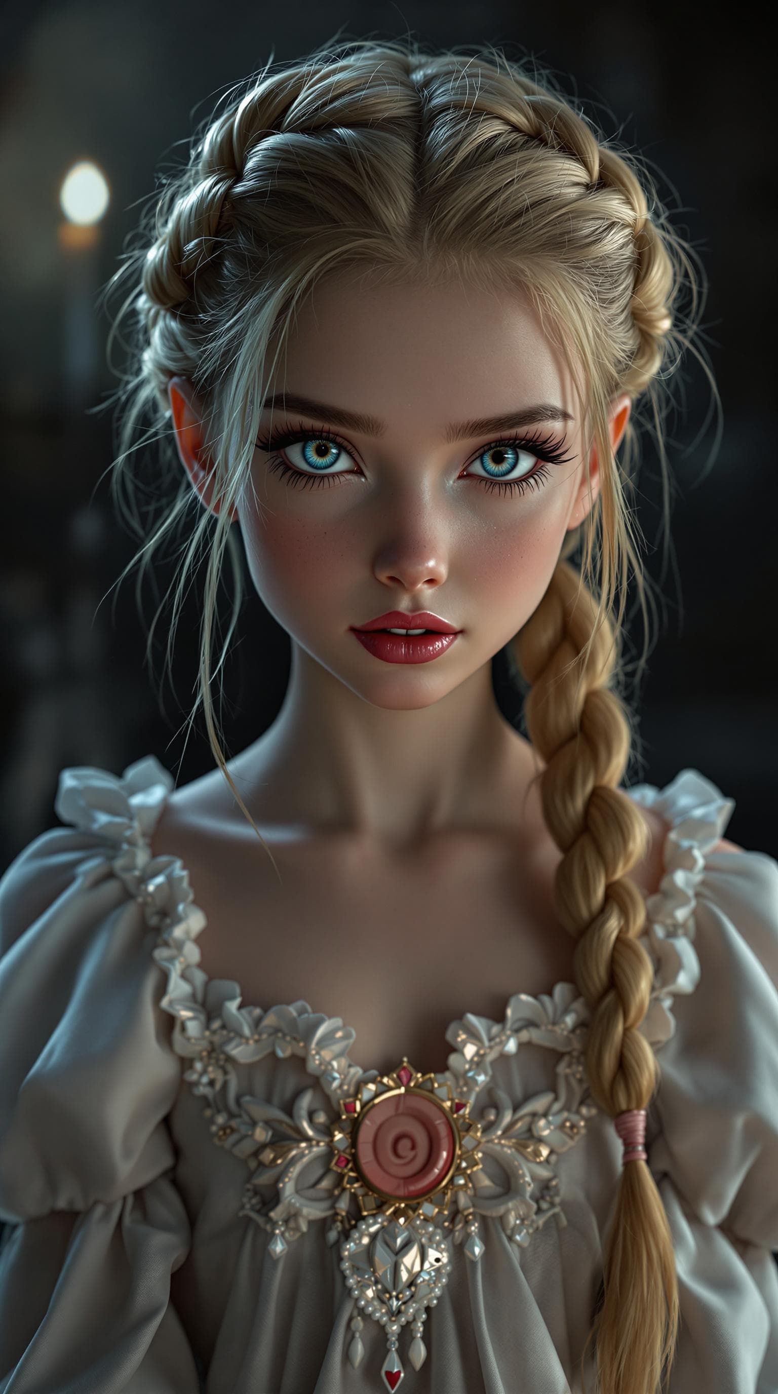 AI generated: a professional photo of a most beautiful 4th grade girl in the world, vampire, in a highly detailed,...