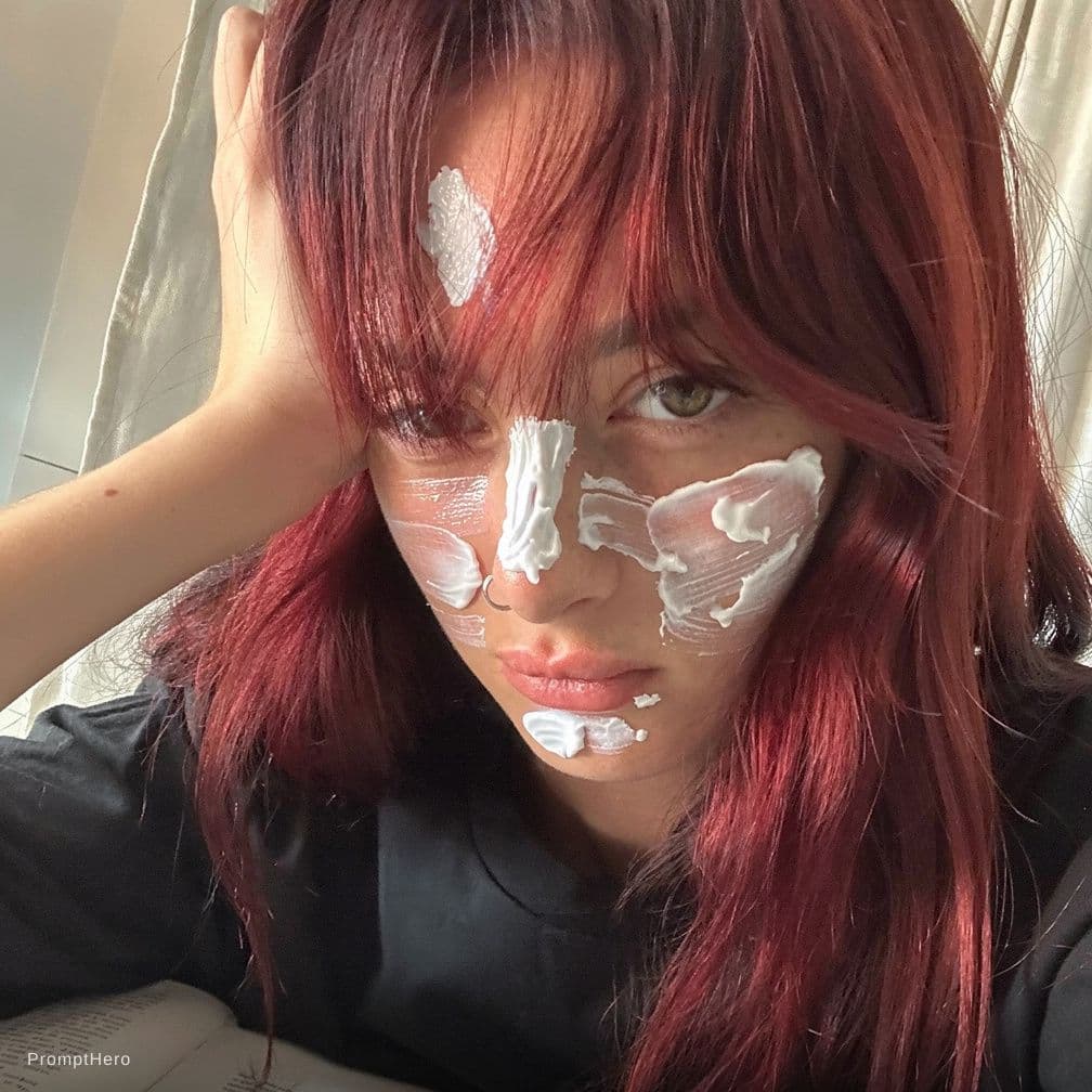 AI generated: Shots of creamy white fluid on face