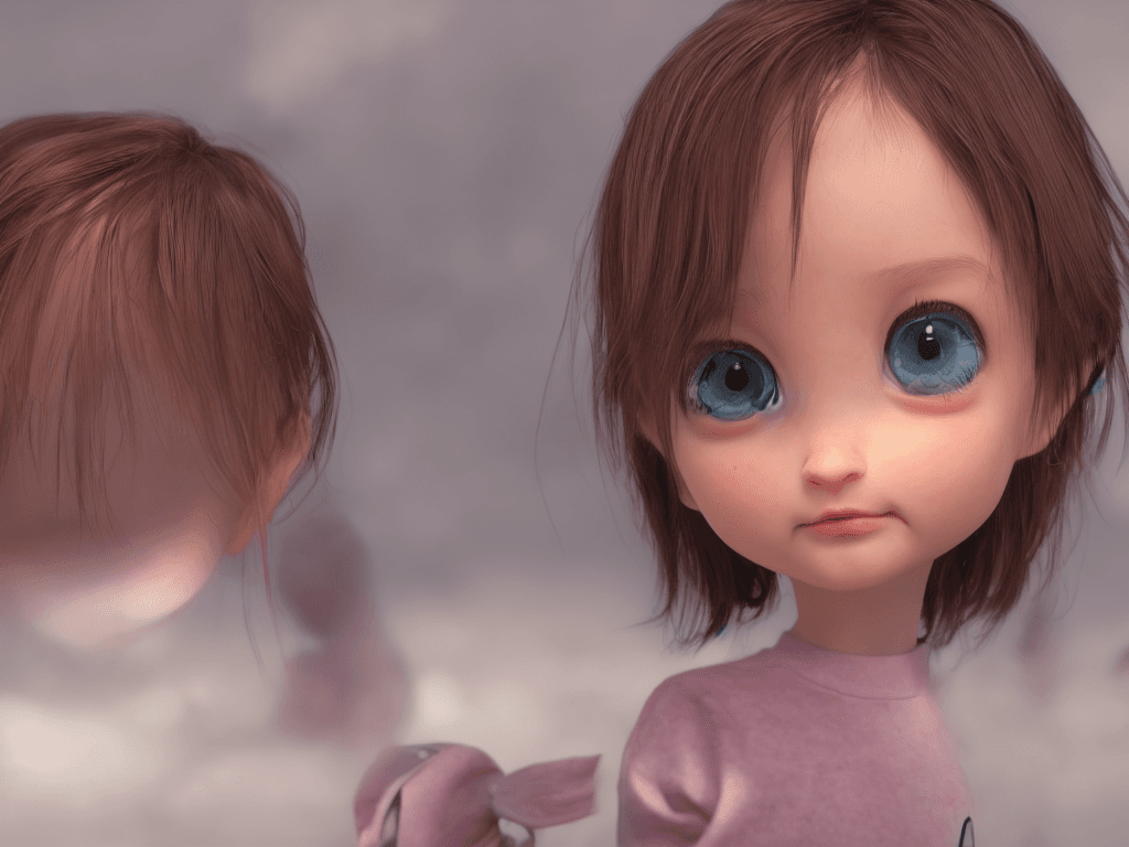 AI generated: Pixar style little girl, unreal engine, high definition, symmetrical face, volumetric lighting, dust...