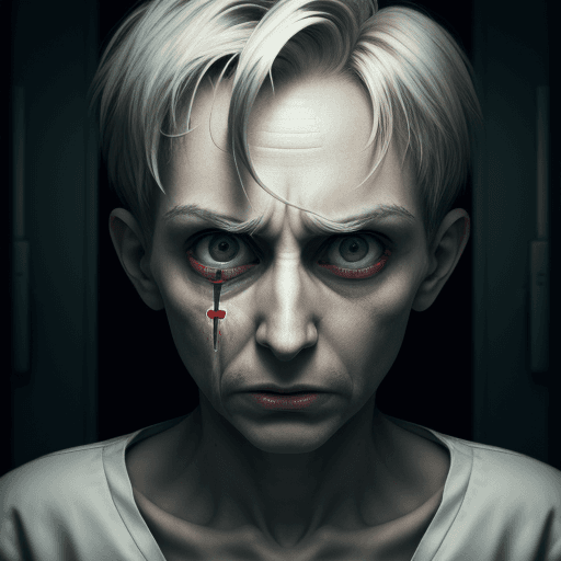 AI generated: Psycho in mentalhospital, 4k, ultra hd 