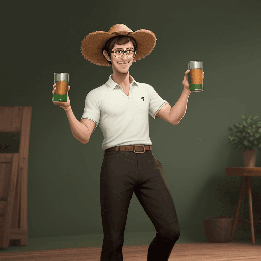 AI generated: A men, full body, standing, wering black pants e brown boot, without beard, whithout, short hair, bl...