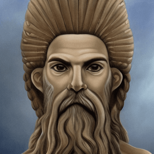 AI generated: "We would like to commission hyperrealistic artworks of the Sumerian god Enki, portraying him with a...