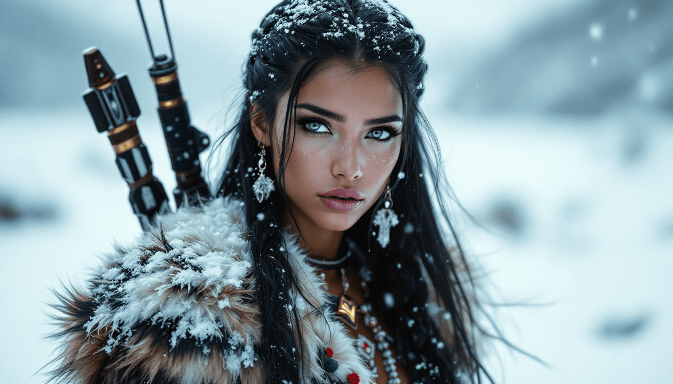 AI generated: a professional photo of the same exceptionally most beautiful Native American girl in the world (age...