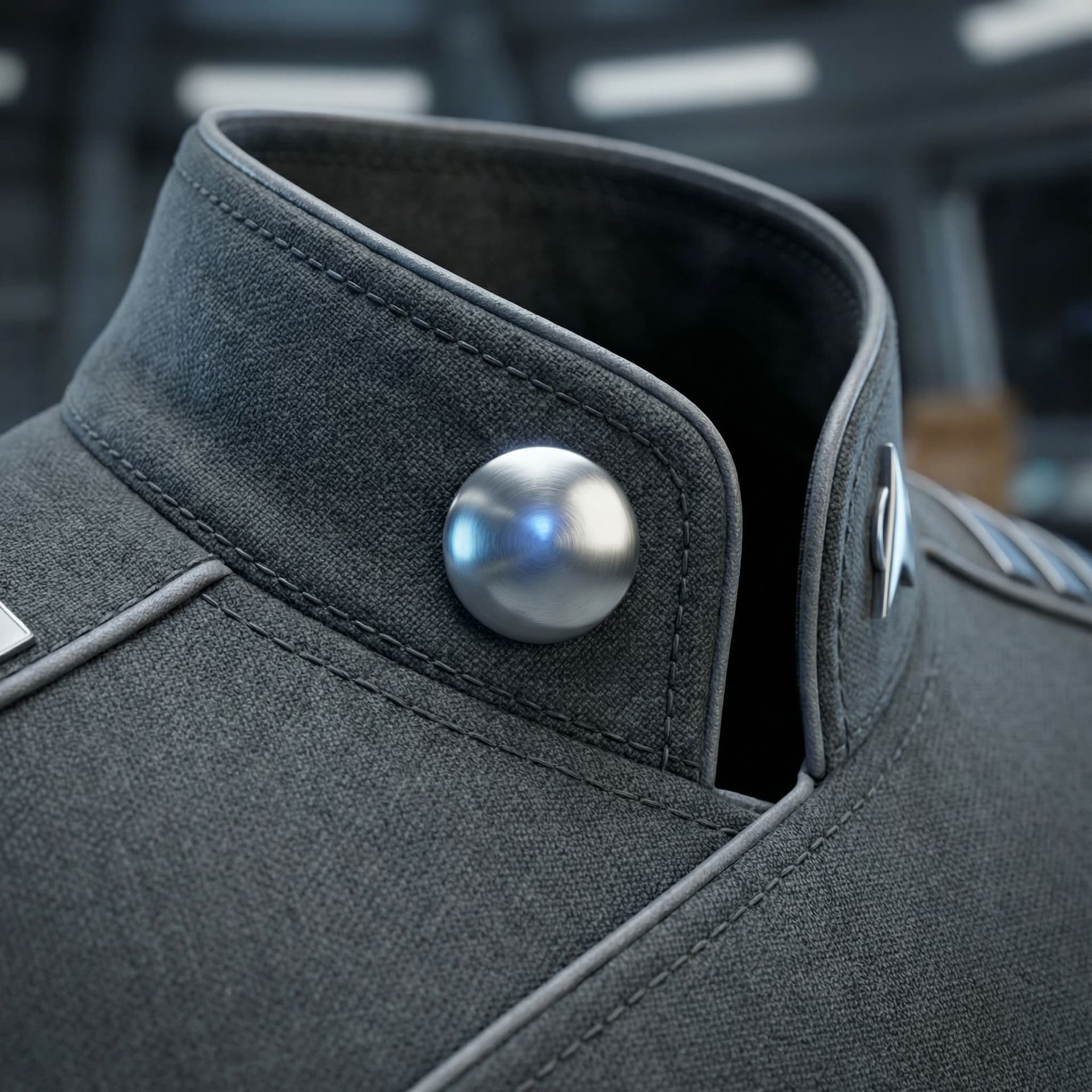 AI generated: Create a Sci-Fi rank insignia to pin on the collar of a uniform. A small, single silver dot. 