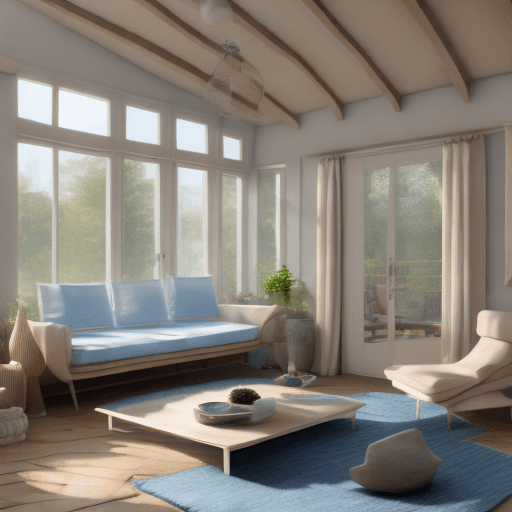 AI generated: High resolution photography interior design, dreamy sunken living room conversation pit, wooden floo...