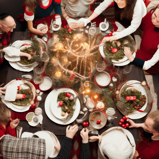 AI generated: family christmast dinner
