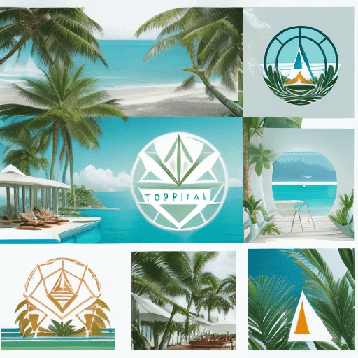 AI generated: elegant and modern logo, for a travel agency called "Tropical Escape", use minimalist and geometric ...