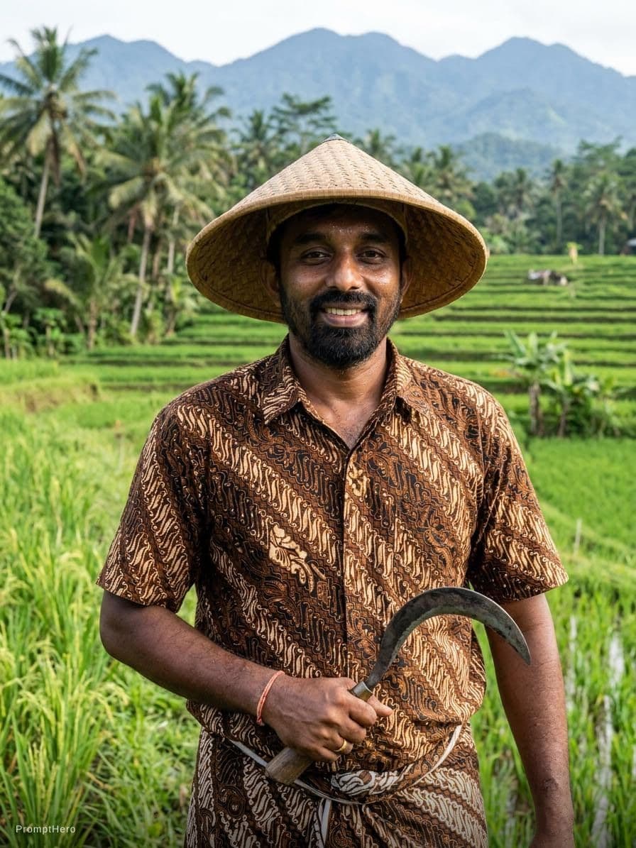 AI generated: indonesian farmer man