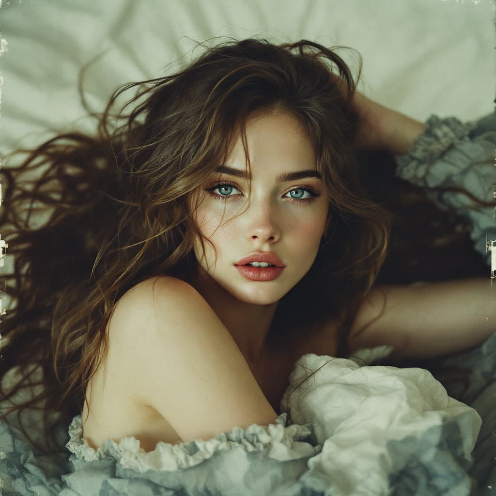 AI generated: female, Caucasian, deeply touching, Polaroid proof, hyper-realistic, lifelike --ar 35:64 --style raw