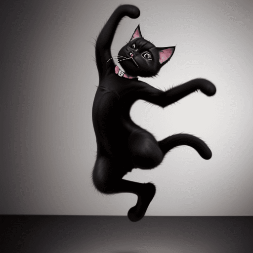AI generated: Hyper realistic black cat dancing