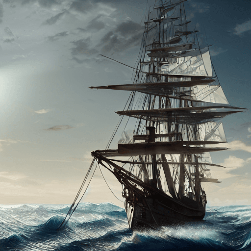 AI generated: photo of a ultra realistic sailing ship, dramatic light, pale sunrise, cinematic lighting, battered,...