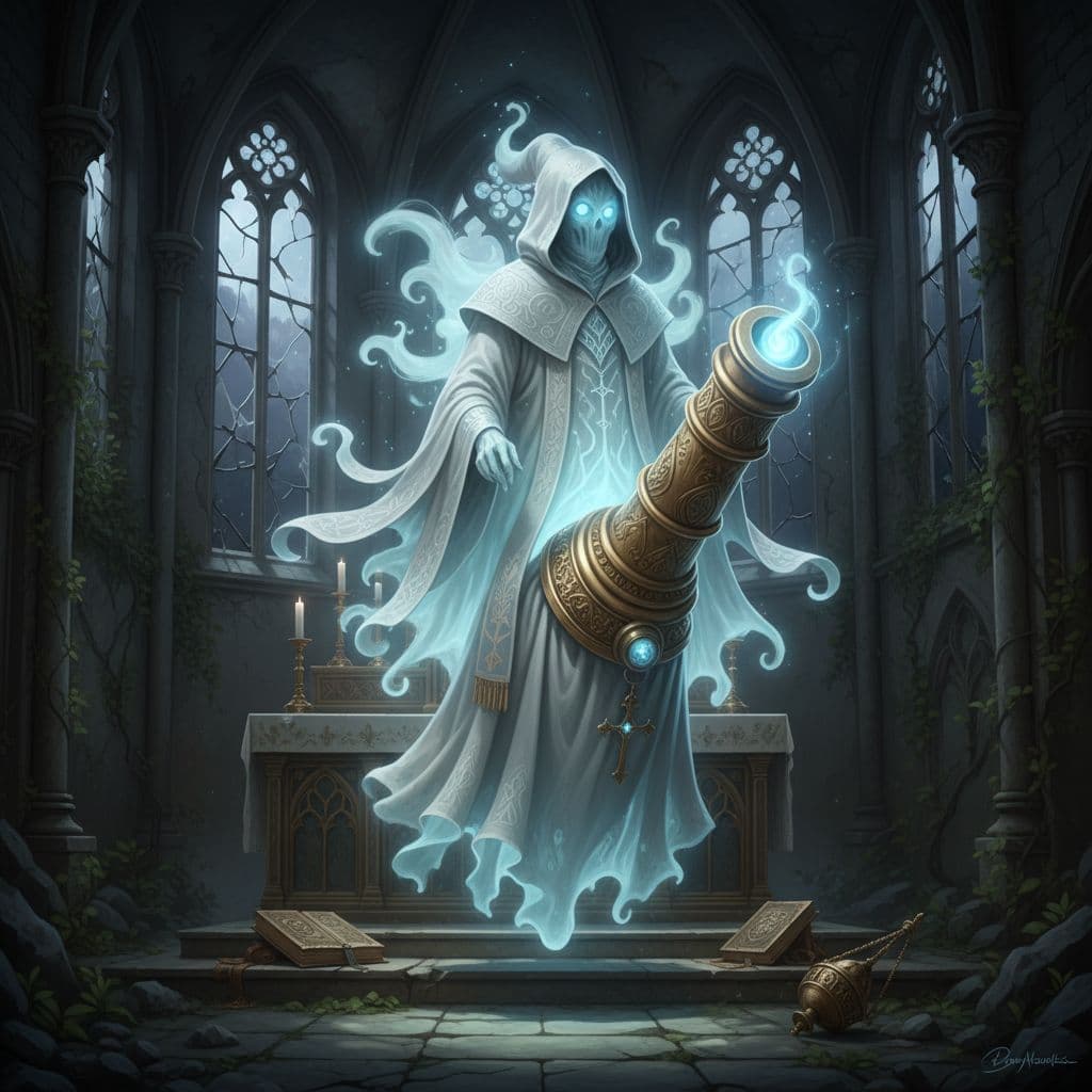 AI generated: make a creature that is half ghost half canonigo