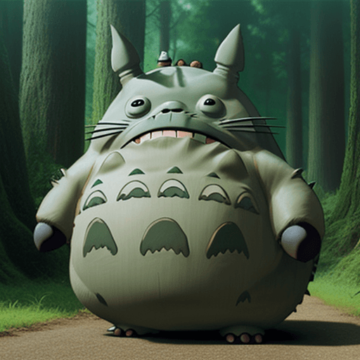 AI generated: Totoro in live action, cgi, cinematic

