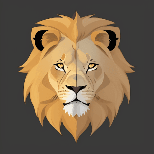 AI generated: minimal line logo of lion, vector 