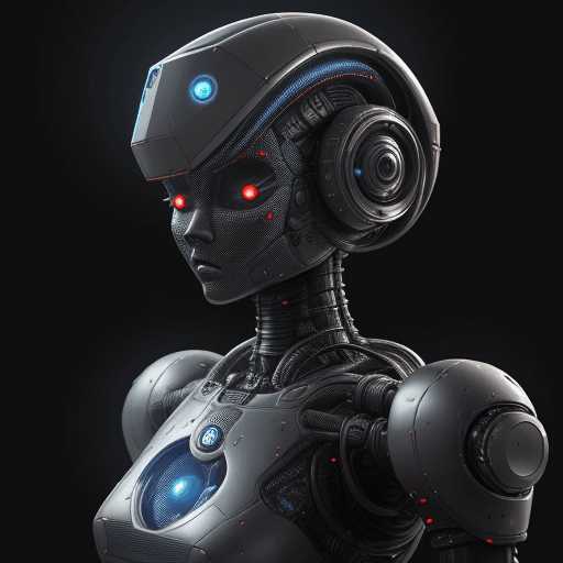 AI generated: a hiper real robot, rubber texture, intricated details, futuristic, hd, 8k ,cinematic
