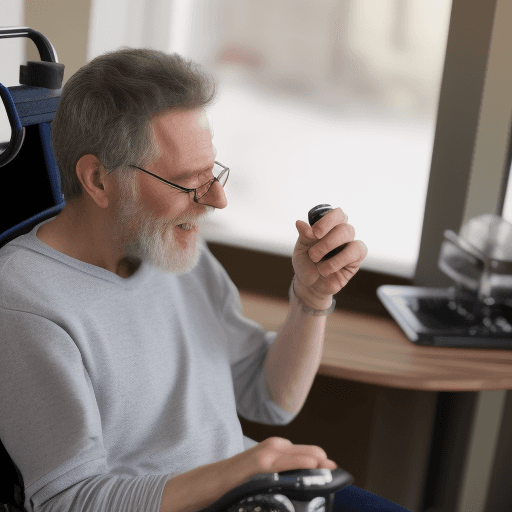 AI generated: The disabled man looks at the coffee