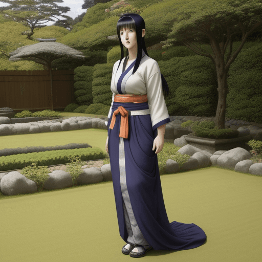 AI generated: Beautiful hinata hyuga standing in garden
