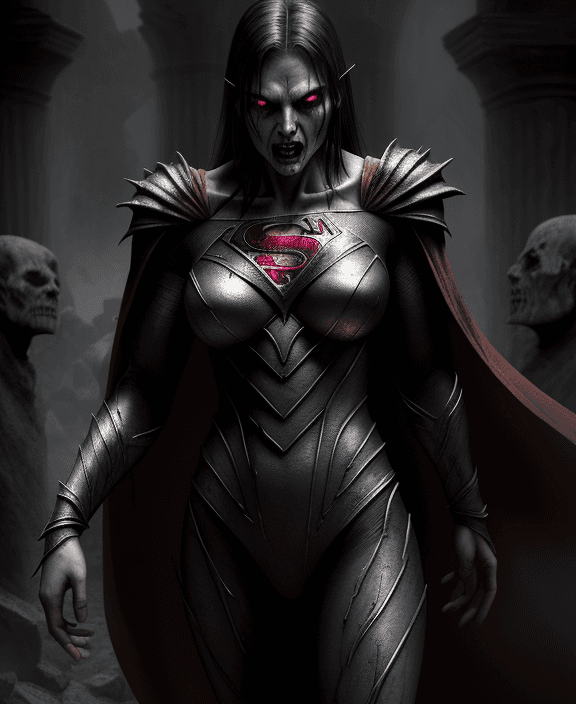 AI generated: Scary ancient superman Female superior ancient Strigoi vampire, horror, ultra-detailed, HDR, cinemat...