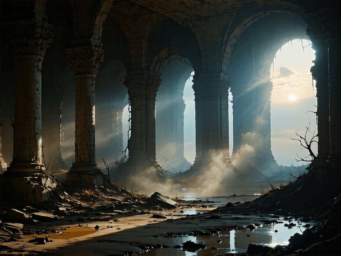 AI generated: Photo of a ultra realistic nightmare, dramatic light, pale sunrise, cinematic lighting, battered, hi...