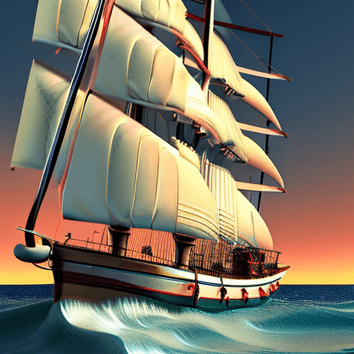AI generated: Photo of a ultra realistic sailing ship, dramatic light, pale sunrise, cinematic lighting, battered,...