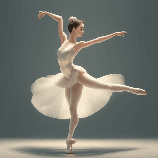 AI generated: A gracefully ballerina, she is fit, not fat not too skinny, the dancer's delicate form is a vision o...