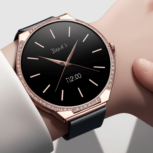 AI generated: luxurious connected watch on a wrist with a screen the size of a smartphone