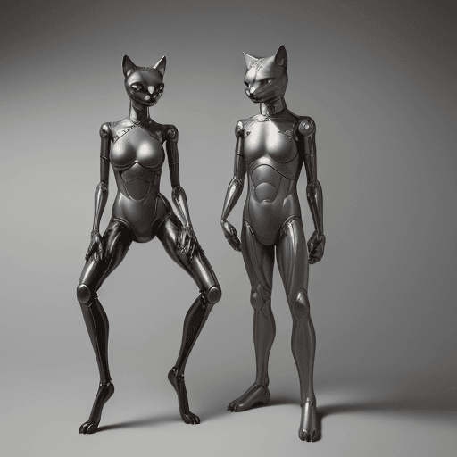 AI generated: (cat:1.1 AND male:1.4) head, anthropomorphic humanoid body, full body, high detail, commercial photo...