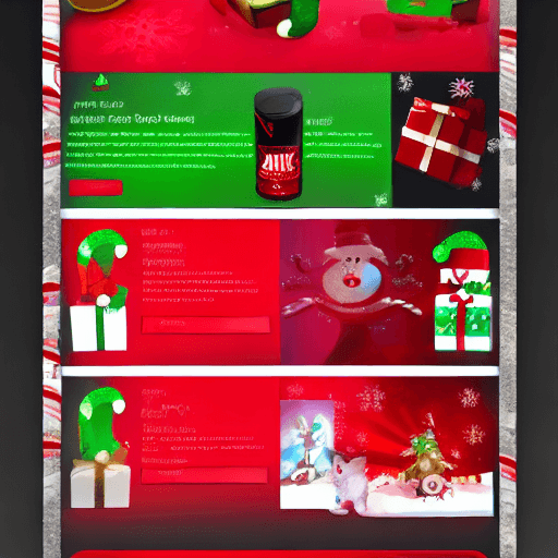 AI generated: Christmas theme UI, gaming, Artstation, Smirnoff school, bright colors --v 4