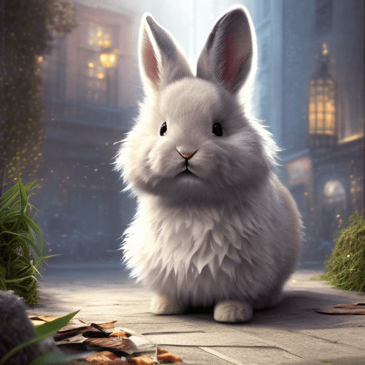 AI generated: cut little fluffy Bunny cub dressed up as sherlock holmes, blue eyes, investigating a crime, pixar-s...