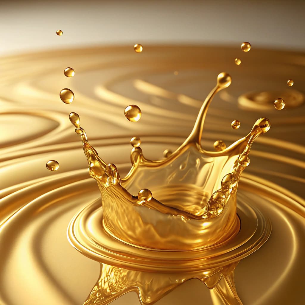 AI generated: SMOOVE GOLD LIQUID, OBERFLÄCHE, LIGHT REFLECTION,
DRAUFSICHT, PATTERN