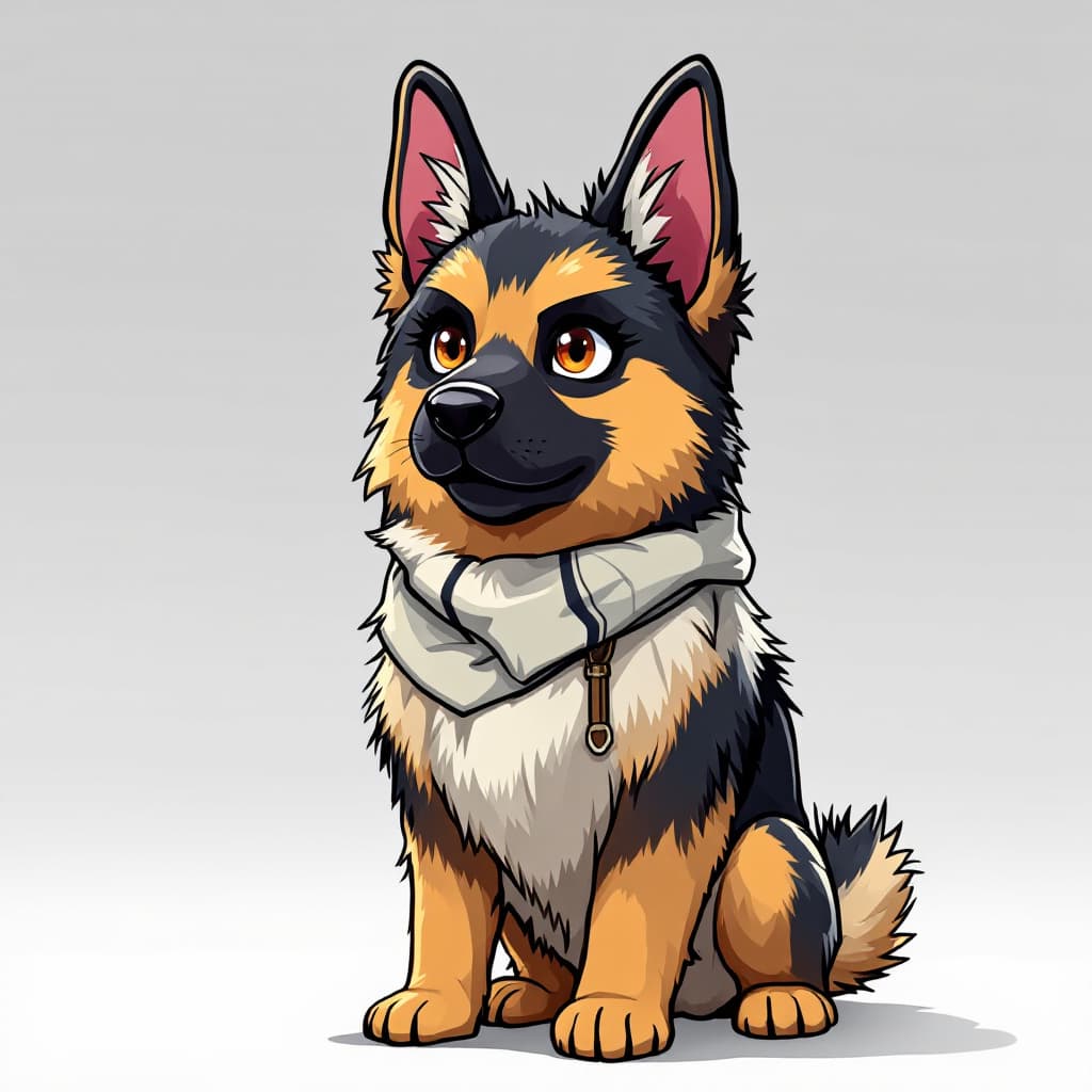 AI generated: ¡Claro! Para asegurar que tu **furry pastor alemán** sea **antropomórfico** (postura humana, rasgos ...