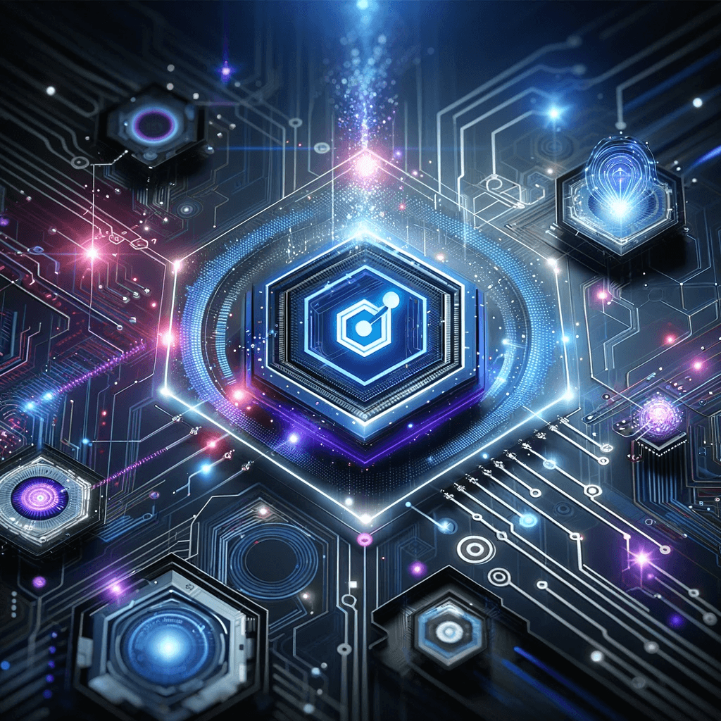 AI generated: Create a high-tech image with not too much realism, it should evoke the feeling of artificial intell...
