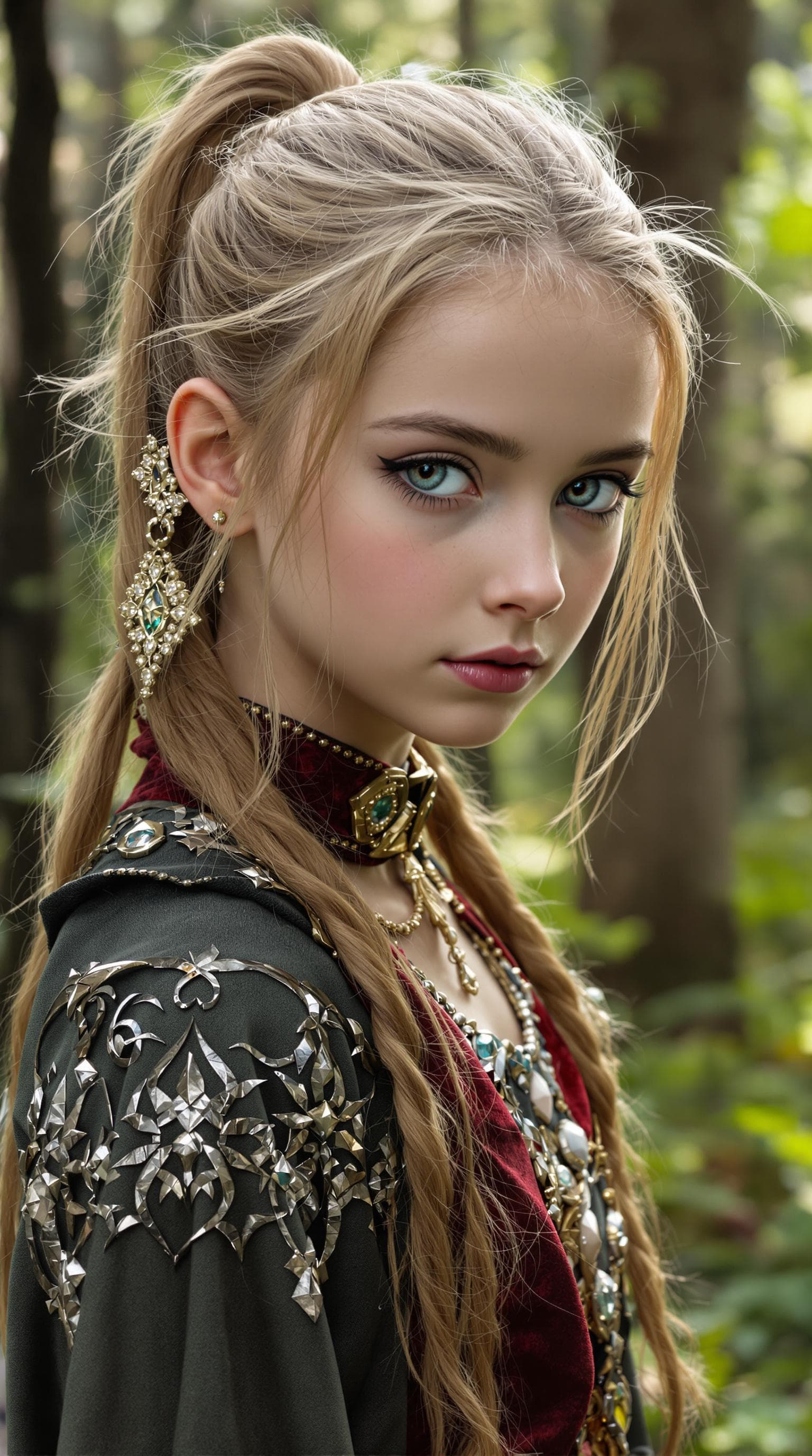AI generated: A photo realistic of a exceptionally beautiful Ukrainian (age 11) girl (futuristic),(masterpiece), (...