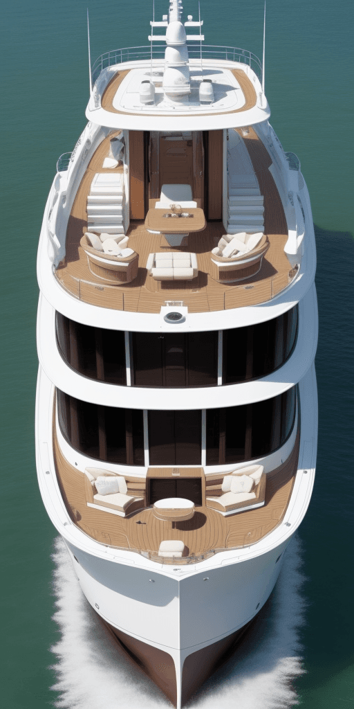 AI generated: bald real estate agent luxury yatch