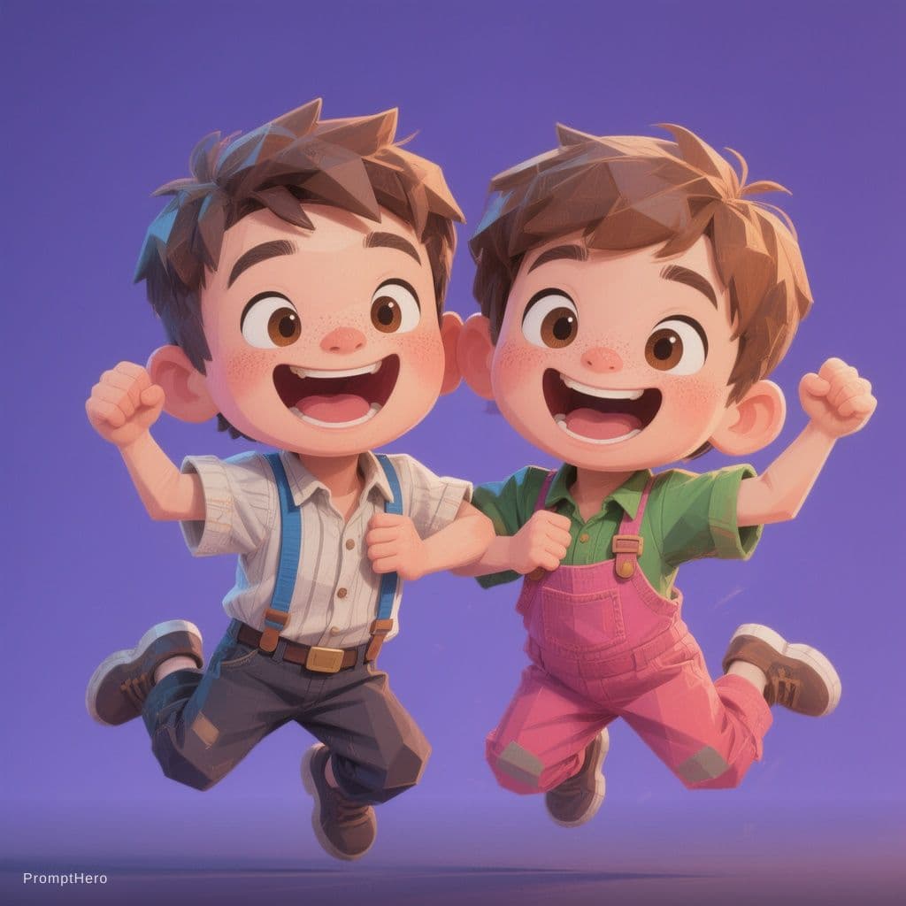 AI generated: illustration art,series of simple and colorful illustrations,exaggerated features, characters are se...